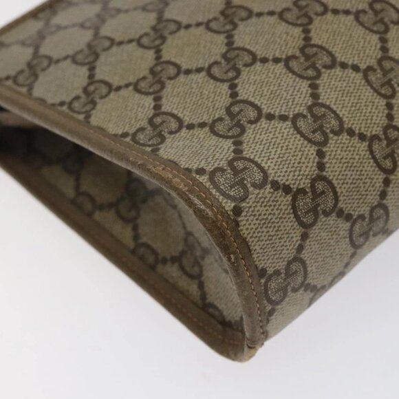 GUCCI GG Plus Supreme Clutch Bag PVC Beige 97 01 037 Auth am8392 - Picture 3 of 16